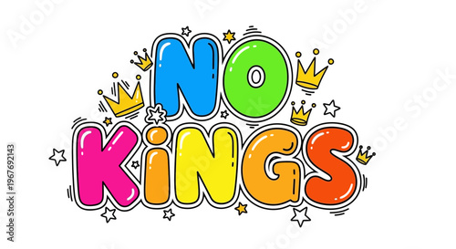 No Kings Text Graphic Design 3.