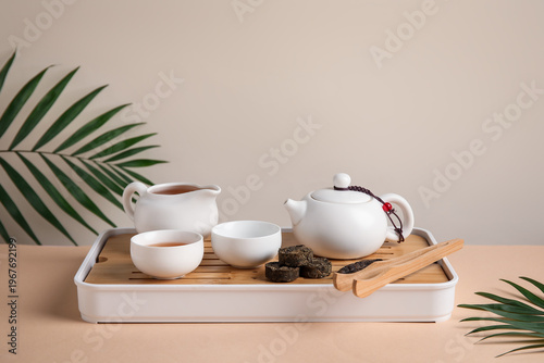 Set for tea ceremony with t...