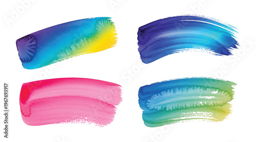 Vibrant watercolor brush strokes a colorful abstract art composition