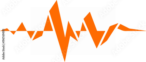 Orange Heartbeat Line Graphic Design.