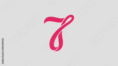 Pink Number Seven Symbol.