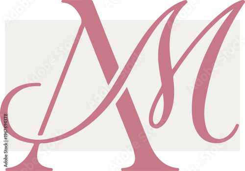 Pink Letter Monogram Logo.