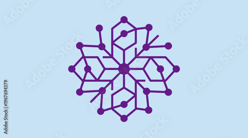 Purple Molecular Structure Graphic.
