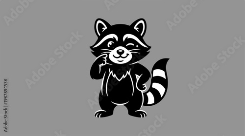 Raccoon Cartoon Character Illustration.