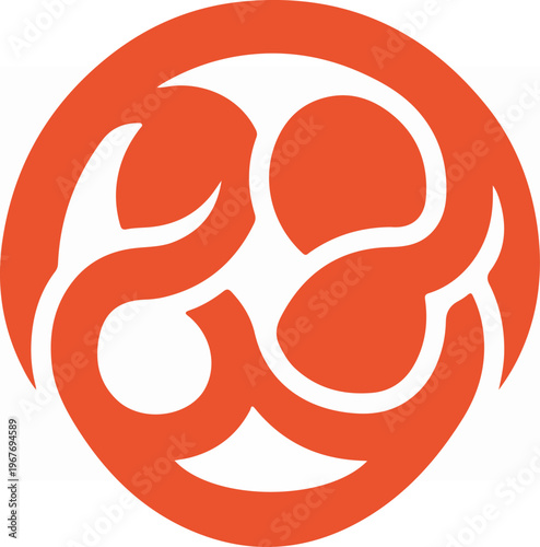 Red Circle Abstract Design Logo.