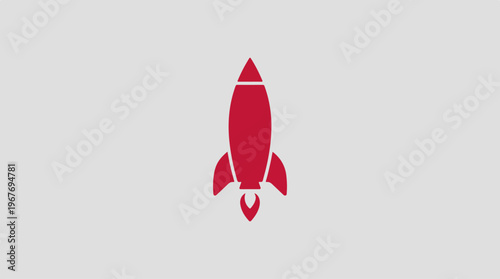 Rocket Ship Icon Launching High.
