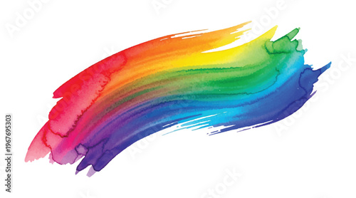 Vibrant rainbow brushstroke a colorful abstract splash of paint and artistic expression