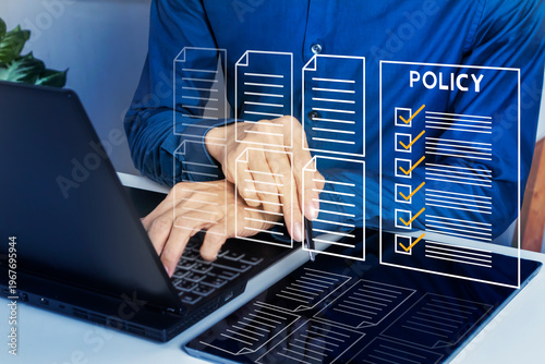 Business concept of auditing internal policies, good management systems and company regulations.