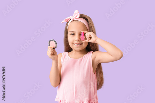 Cute little girl with blush...