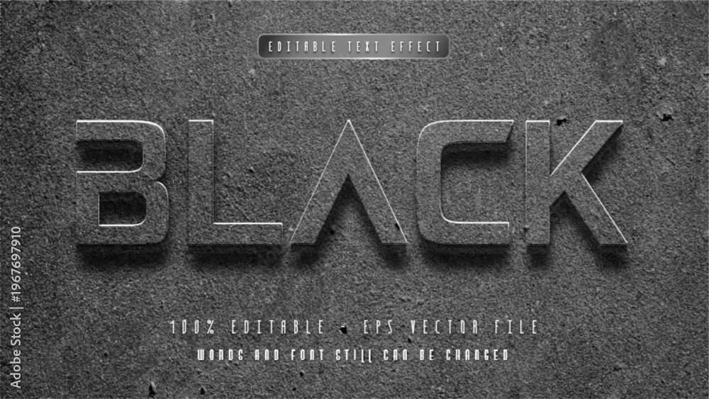 Fototapeta premium Black Editable text effect with natural stone background
