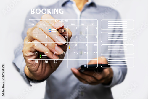 Business concept of planning, booking and scheduling business trip.