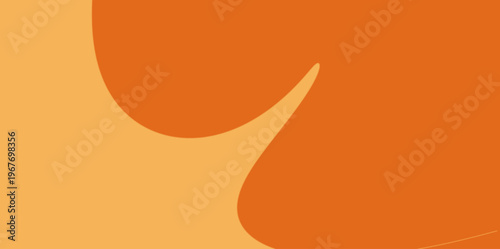 Minimalist organic orange shape illustration. Minimalist vector illustration featuring organic orange curved shapes. Perfect for aesthetic presentation slides, web design elements.