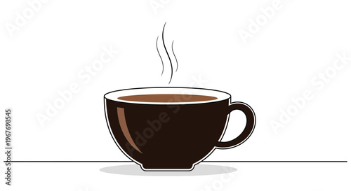 A steaming cup of hot coffee.