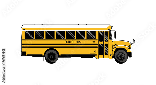 A classic yellow school bus illustration for student transportation.