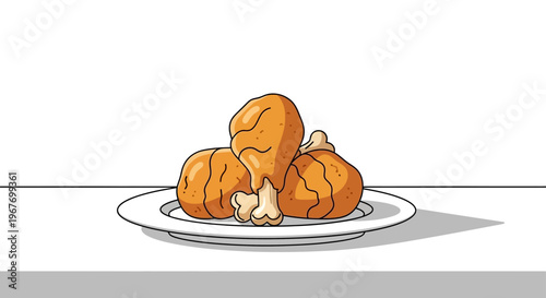 Delicious Fried Chicken Drumsticks on a Plate