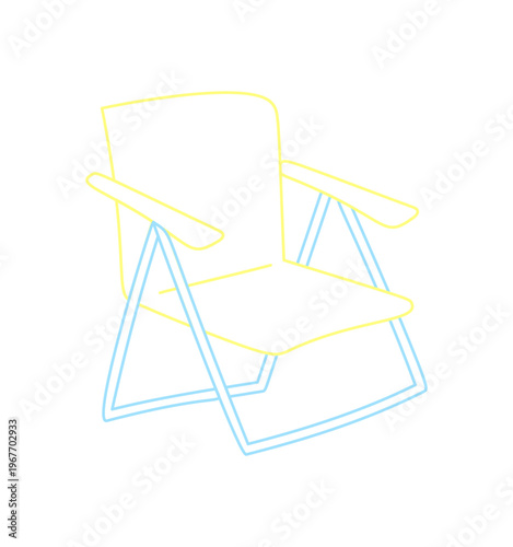 Expedition camp equipment doodle icon in outline and color line style. Outdoor adventure element as picnic gear and equipment, with creative camp expedition concept for adventure or outdoor themes.