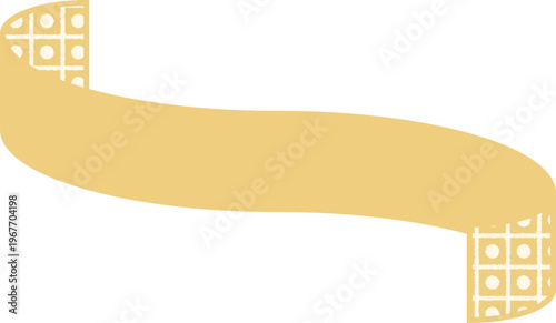 Ribbon Frame -3- Kanoko - yellow, isolated on white background