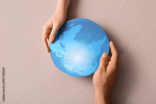 Female hands with paper pla...