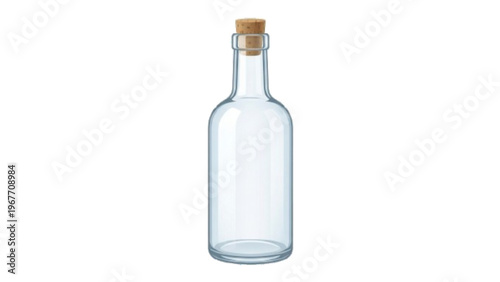 Empty Glass Bottles with Cork and Label