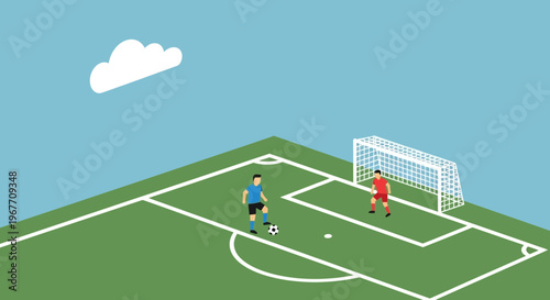 Two Soccer Players on Green Field.