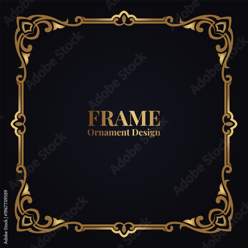 Vintage frame gold floral ornament