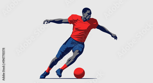 Man Kicking Soccer Ball in Motion 1.