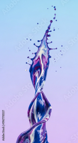 Premium smoothie burst with blueberry on purple blue base