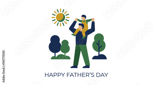 Happy Fathers Day Family Love. Vector Illustrations. EPS Editable