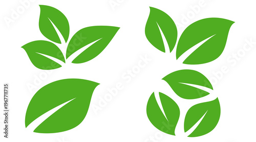 Leaf vector symbol, leaf illustration or leaf emoji in flat style. Spring leaf design, ecological nature theme.