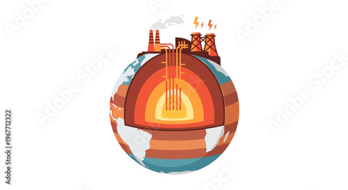 Industrial factory furnace with smoke. Vector Illustrations. EPS Editable