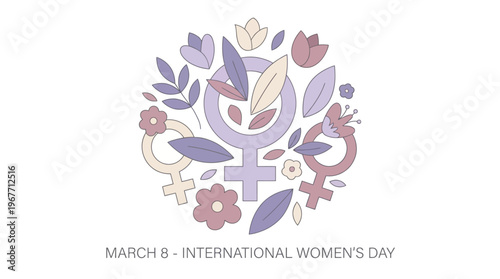 International Womens Day Logo Illustration. Vector Illustrations. EPS Editable