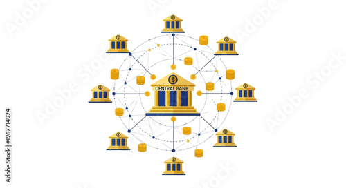 Network Connection Hub System Architecture. Vector Illustrations. EPS Editable