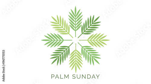 Palm Sunday religious holiday symbol logo. Vector Illustrations. EPS Editable