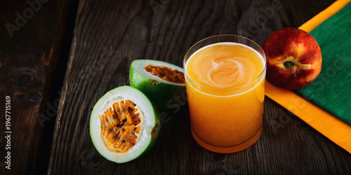 Fresh Passionfruit Peach Juice Banner