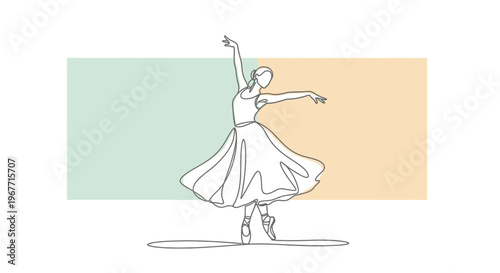 Graceful Dancer Celebrates International Dance Day with Elegant Performance - Line Art Illustration