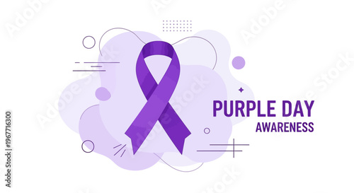 Purple awareness ribbon symbol. Vector Illustrations. EPS Editable