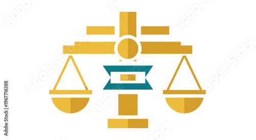 Scales of Justice Law Symbol Icon. Vector Illustrations. EPS Editable