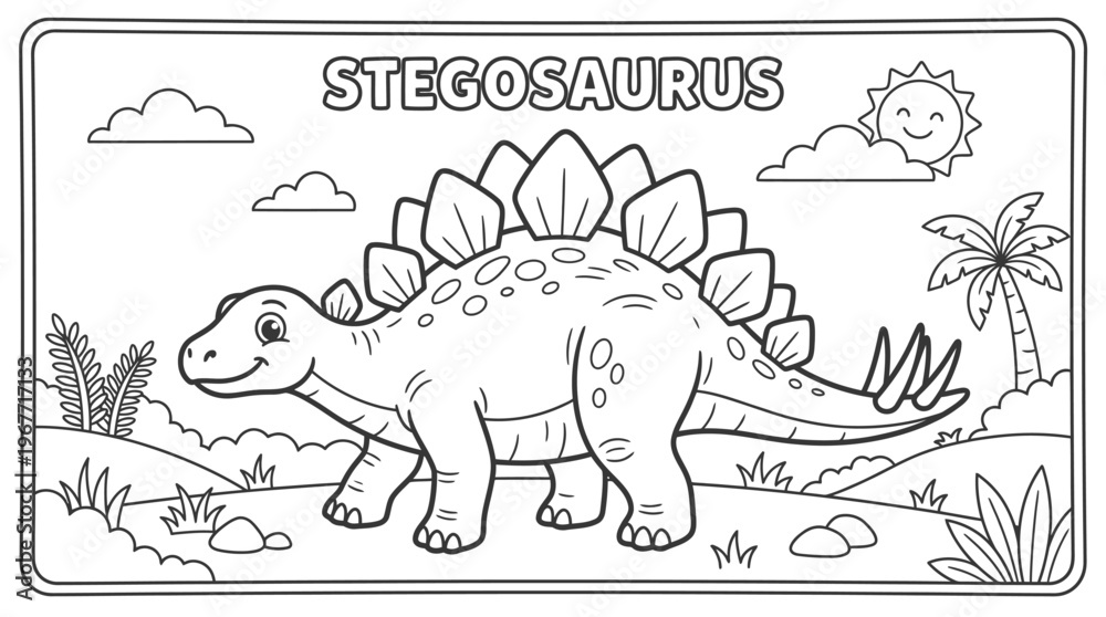 Φωτογραφία Stegosaurus dinosaur toy walking alone.