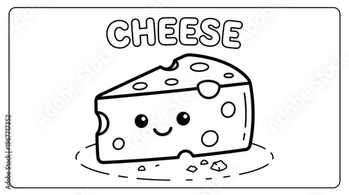 Smiling cheese wedge with eyes.