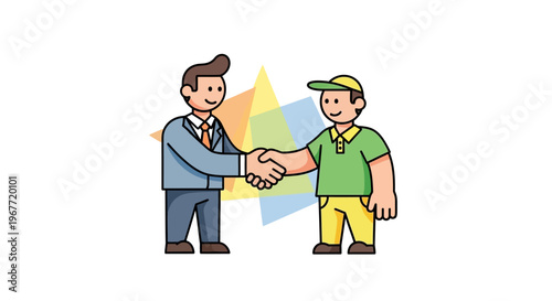 Professional and worker shaking hands, symbolizing successful business partnership, collaboration, and mutual agreement