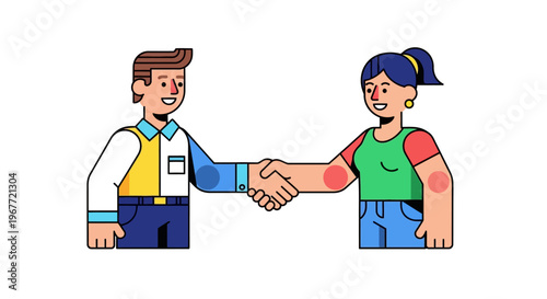 Business colleagues sharing a handshake celebrating a successful partnership and agreement