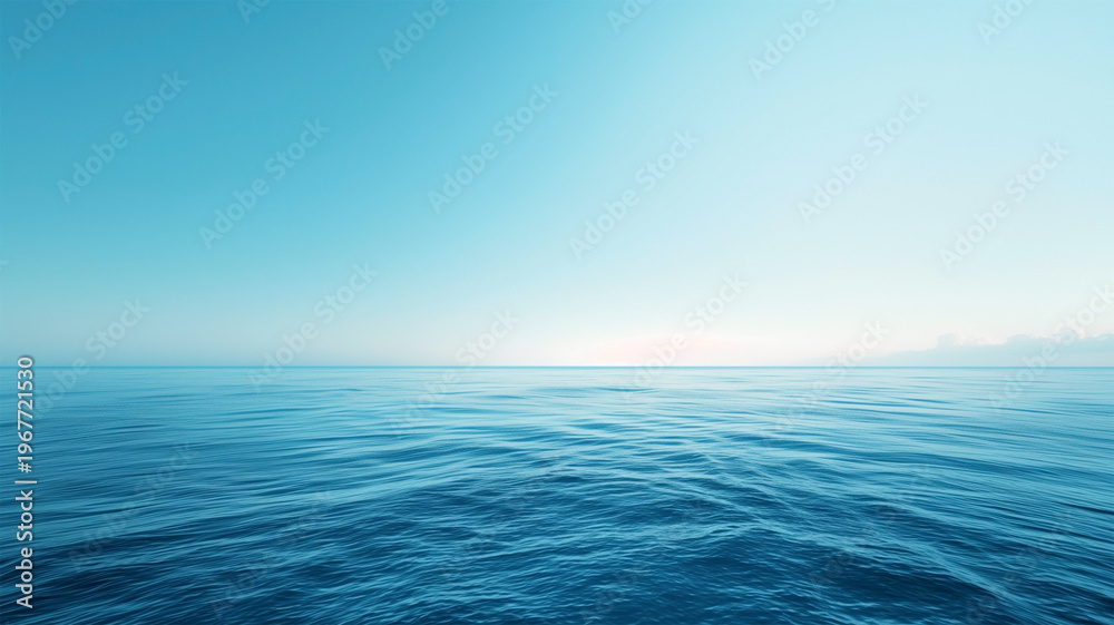 Fototapeta premium Calm Ocean Background with Copy Space, Minimal Sea and Sky