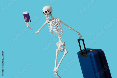 Human skeleton with passpor...