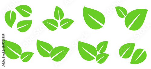 Leaf vector symbol, leaf illustration or leaf emoji in flat style. Spring leaf design, ecological nature theme.