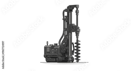 Industrial Drilling Machine on Tracks for Groundwork and Construction