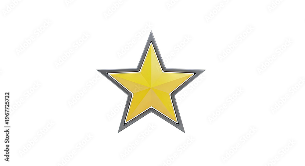 Fototapeta premium Golden Star with Silver Border