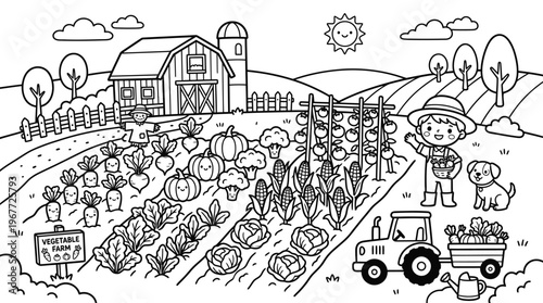 Farmer driving tractor with pumpkins.