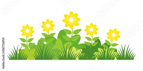 green grass illustration, sustainable grass nature, grass design in flat style	