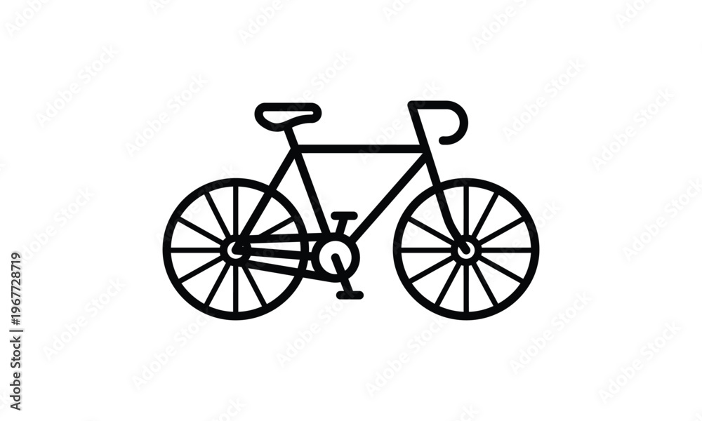 Fototapeta premium Bicycle logo design. With flat black lines, simple and modern.