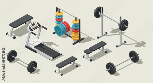 Isometric Gym Equipment Set for Fitness and Workout.